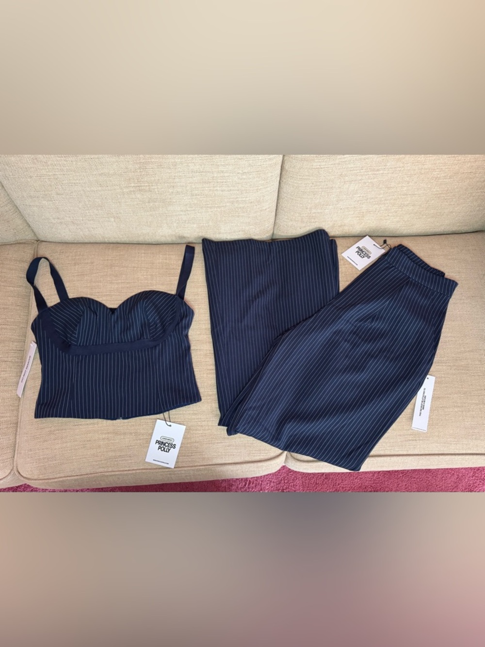 NWT Princess Polly Briana Pinstripe Pant Set - Picture 9 of 14
